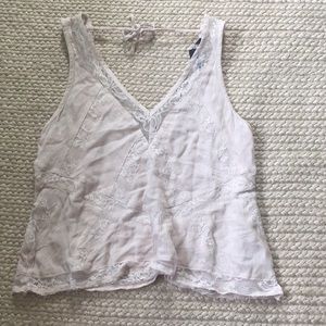 American Eagle Cream Lace Tank Top